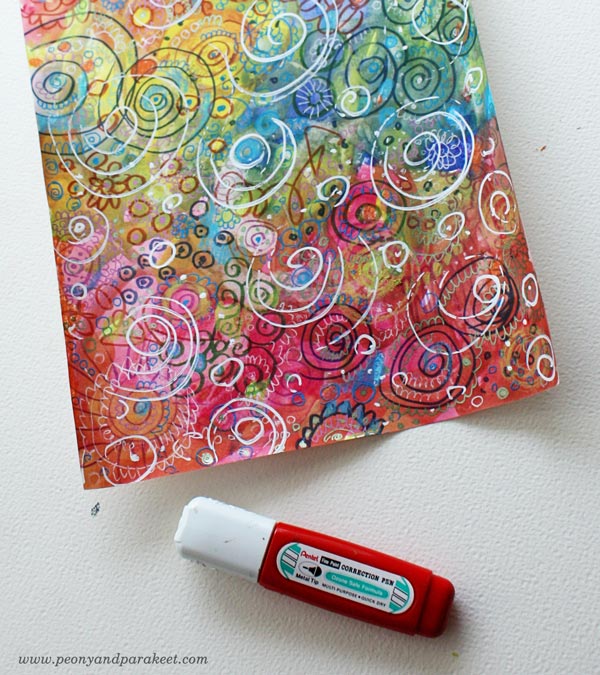 Step 1 of How to make your own patterned paper by Peony and Parakeet.