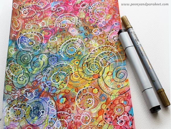Step 1 of How to make your own patterned paper by Peony and Parakeet.