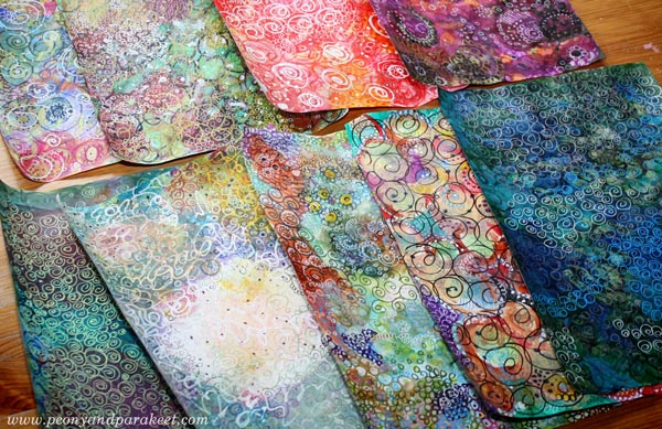 Handmade patterned papers by Peony and Parakeet