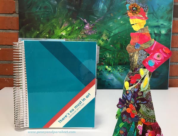 Erin Condren montlhy planner with a customized quote from Wassily kandinsky. Artist's business planner.