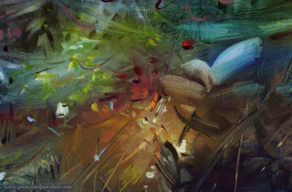A detail of This Too Shall Pass, an oil painting by Paivi Eerola