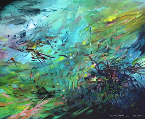 Snowwhite's Land - acrylic painting by Paivi Eerola