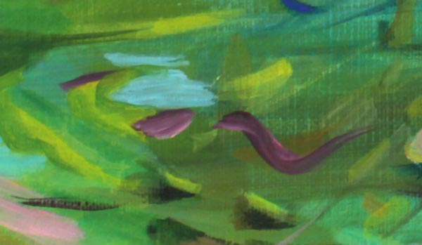 A detail of an acrylic painting. Design principle: repetition.