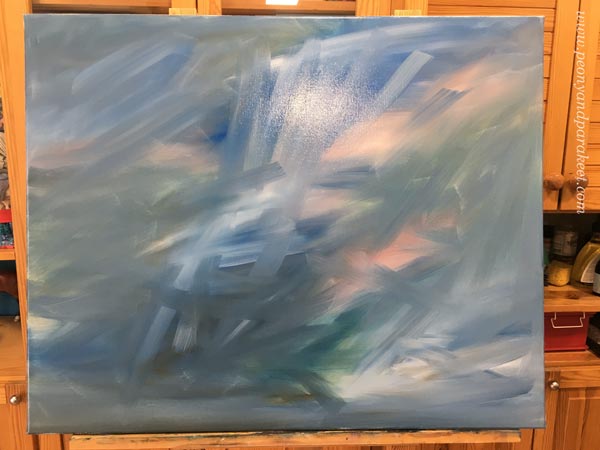 Starting a new painting. Painting in progress. By Paivi Eerola.