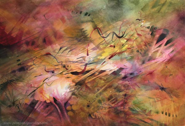 Summer catcher - Kesän sieppari, a watercolor painting by Paivi Eerola.