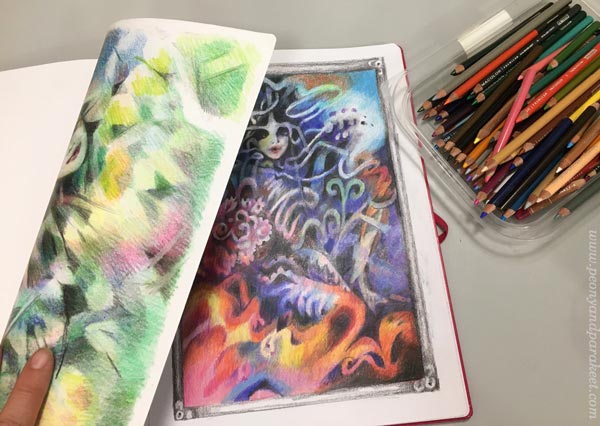 Creating fantasy art with colored pencils. By Paivi Eerola of Peony and Parakeet.