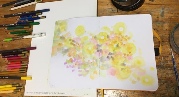 Step 2 of Color Like Monet, step by step instructions for colored pencils.