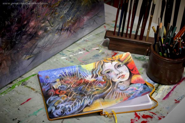 Colored pencils study for an oil painting. Exploring spirituality through art.