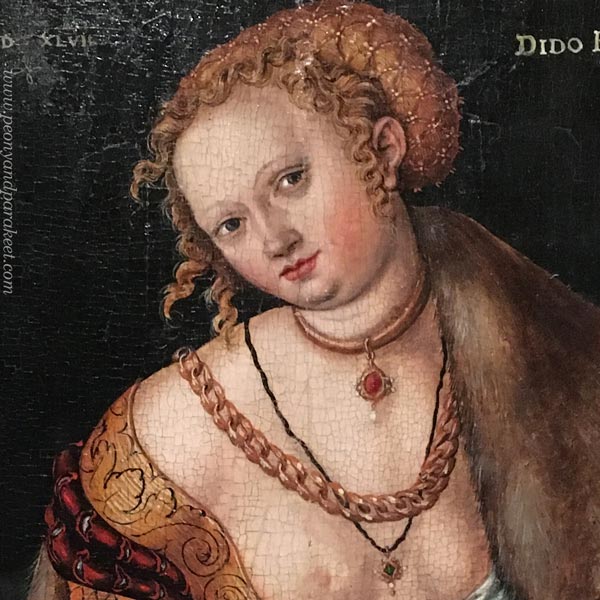 A detail in Lucas Cranach the Elder's painting Dido. Dido's face.