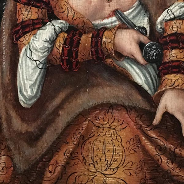 A detail in Lucas Cranach the Elder's painting Dido.