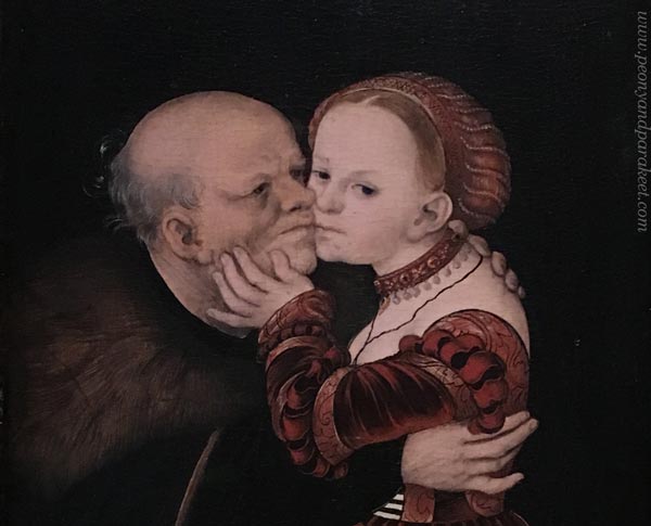 Illl-Matched Lovers by Lucas Cranach the Elder, a detail.