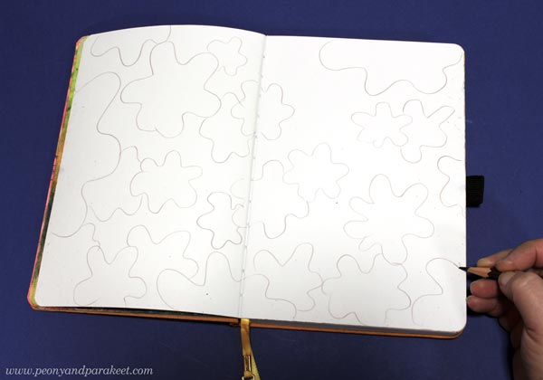 Starting an art journal page.