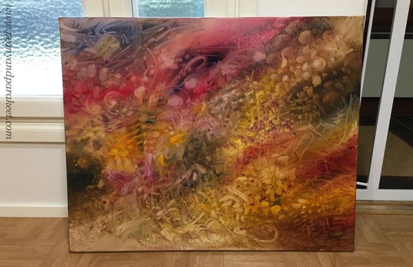 Intuitive oil painting in progress.