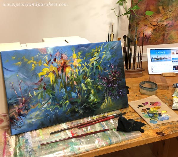 Expressing Händel's Water Music. Painting with music.