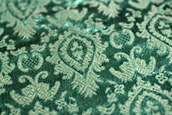 Green damask fabric