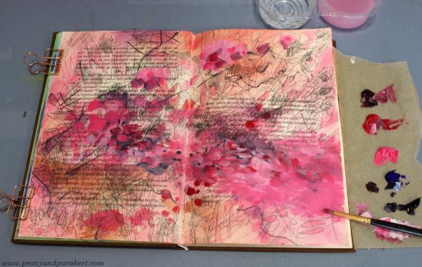 Making a beautiful mess. Painting in progress.