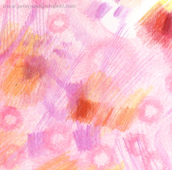 Detail of layers made with colored pencils.