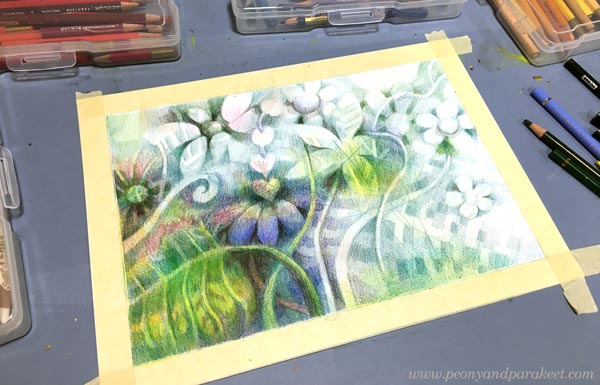 Colored pencil art in progress. Read more about how to love colored pencils.