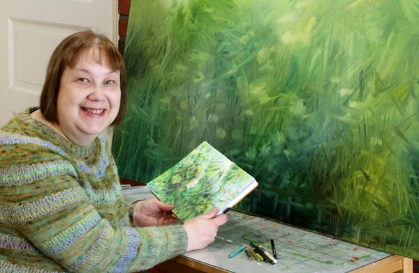 Artist Paivi Eerola in her studio in Finland