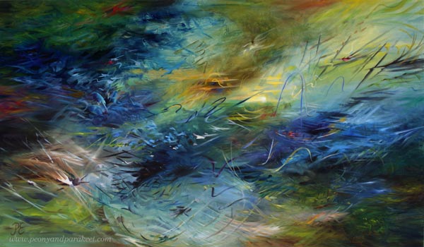 Onnellisten maa - Happy Earth, an oil painting by Paivi Eerola, Finland