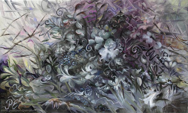 Kuutamon taika - Moonlight Magic, 30 x 50 cm, oil on canvas, by Paivi Eerola.