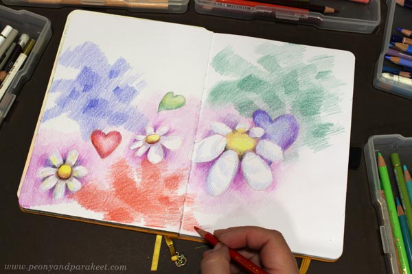 How To: EASY Watercolour Pencil Flowers! - LIVE Video! 