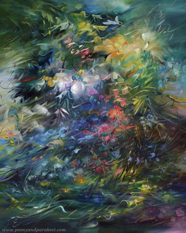 Yön kuningatar - Queen of the Night, 100 x 80 cm, oil on canvas. By Paivi Eerola, Vantaa, Finland.