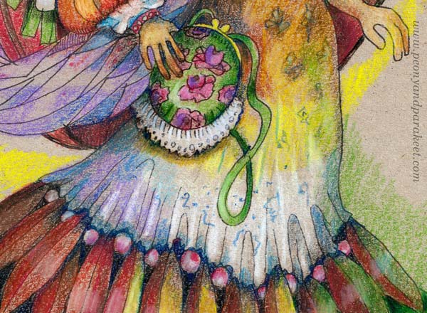 A detail of an illustration, drawn and colored by Paivi Eerola, Finland.
