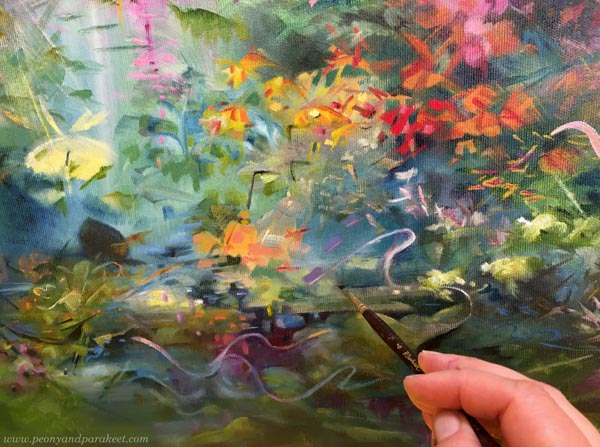 Fairytale painting in progress.