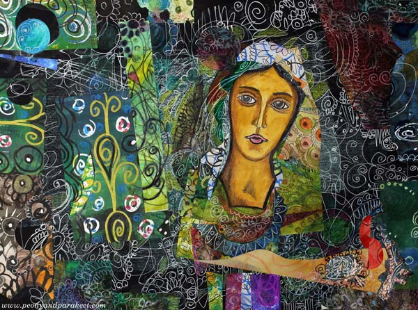 Madonna paper collage from 2011 by Paivi Eerola. See her ideas for creating a protector of good.