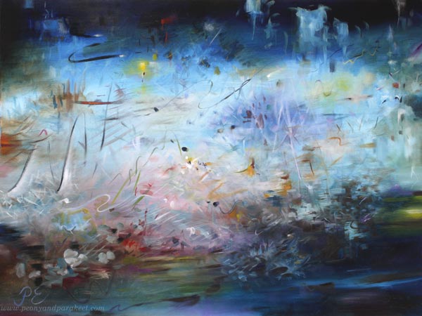 An abstract oil painting by Paivi Eerola.