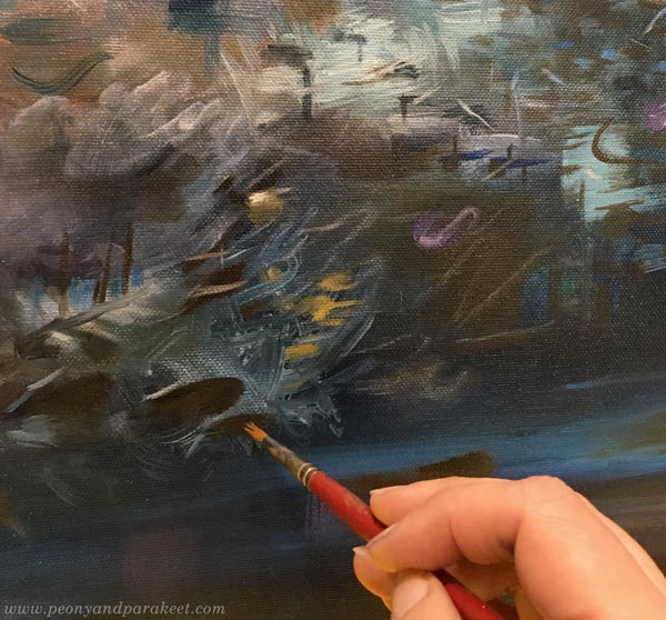 Abstract painting in progress