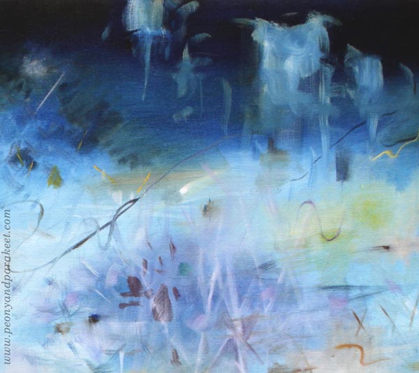 A detail of Winter Night's Poem - Talviyön runoelma, oil on canvas, by Päivi Eerola, Finland.