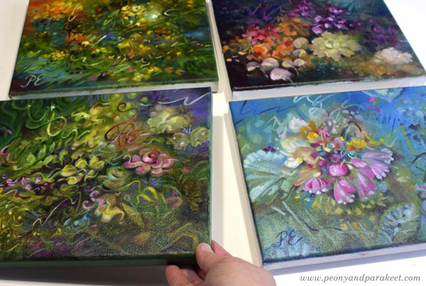 Small paintings in progress