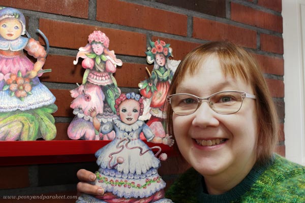 Paivi Eerola and her paper dolls.