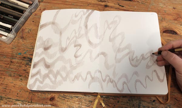 Starting an intuitive art journal page.