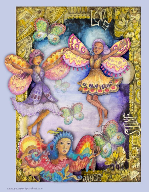 Butterfly fairies illustration by Paivi Eerola.