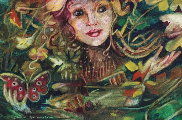 A detail of a fairy painting by Paivi Eerola, Finland.