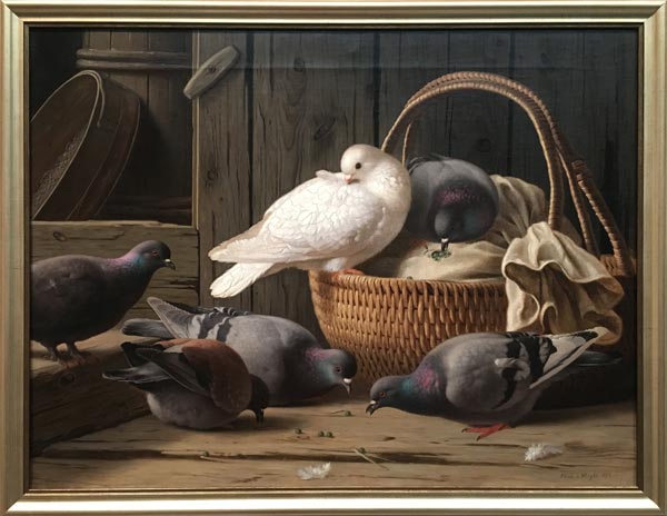 Pigeons by Ferdinand von Wright, oil on canvas, 1870.