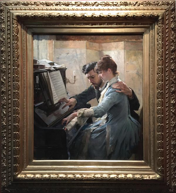 At the Piano, oil on canvas, Albert Edelfelt, 1884.