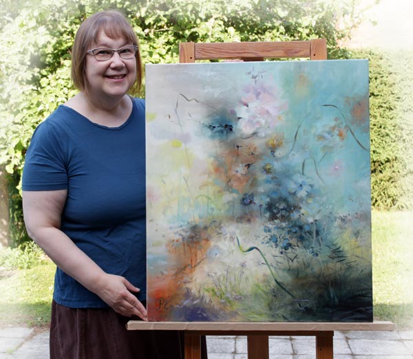 Päivi Eerola and her painting Kaunosielu