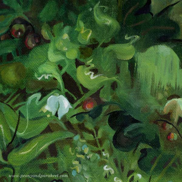 A detail of Kielomieli, 40 x 32 cm, oil on canvas, by Päivi Eerola, Finland.