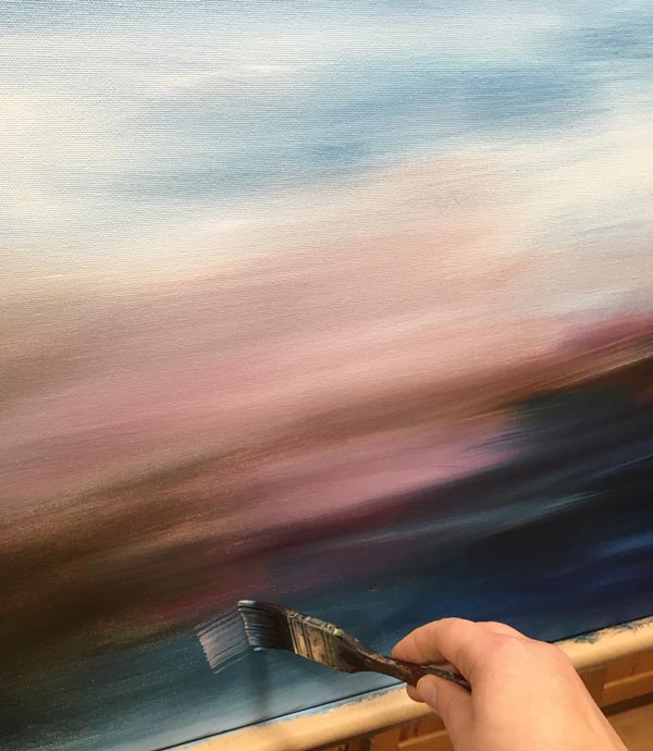 Starting a new painting, painting in progress. About being an artist.