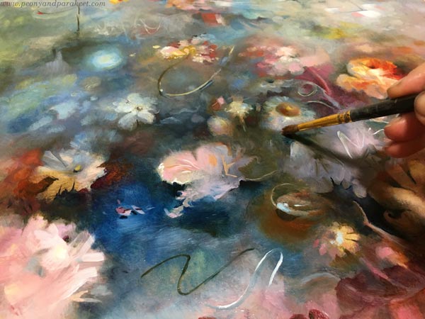 Oil painting in progress.