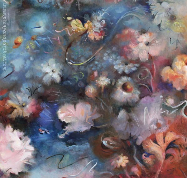 A detail of "For Liberty." Oil on board. By Päivi Eerola.