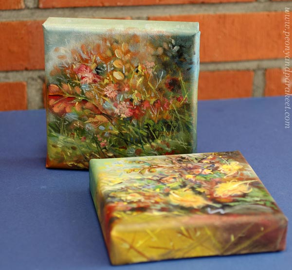 Two minuature paintings. Oil on canvas.