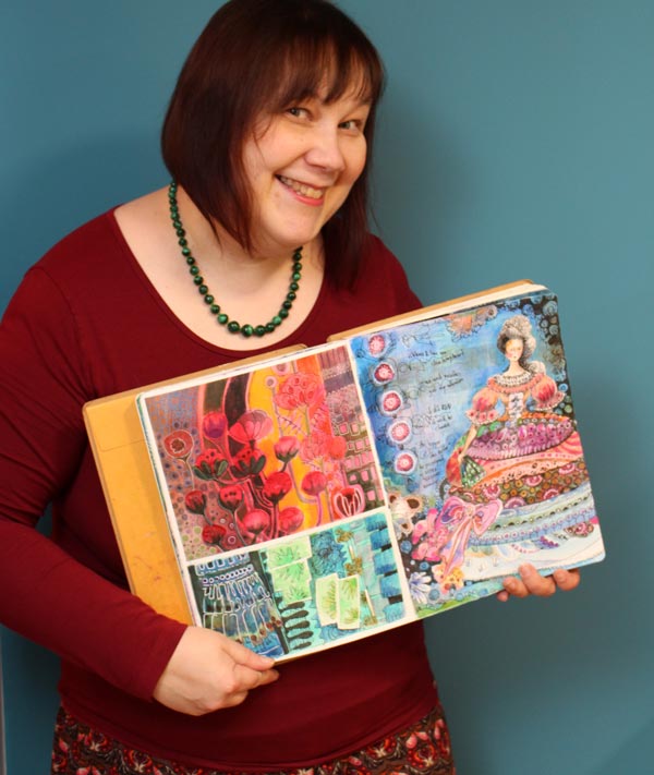 Paivi Eerola from 2015 with her art journal.