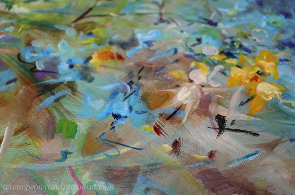 Abstract florals, a detail of a bigger painting.