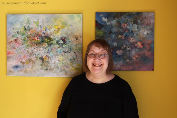 Artist Paivi Eerola and her oil paintings.