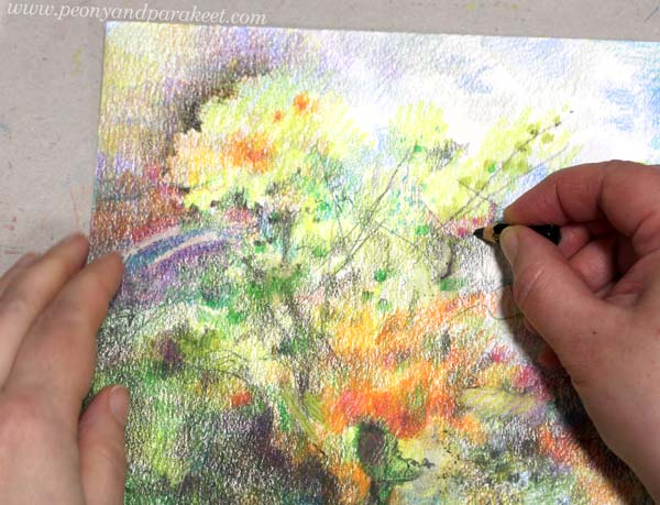 Adding nature's spirit to colored pencil art.